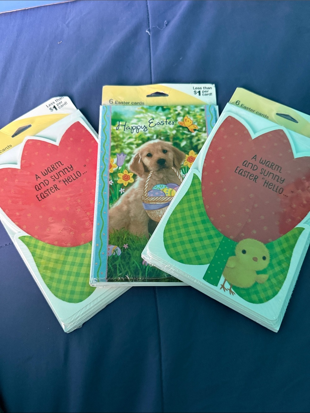 Easter Greeting Card Packs - Red, Green, Yellow